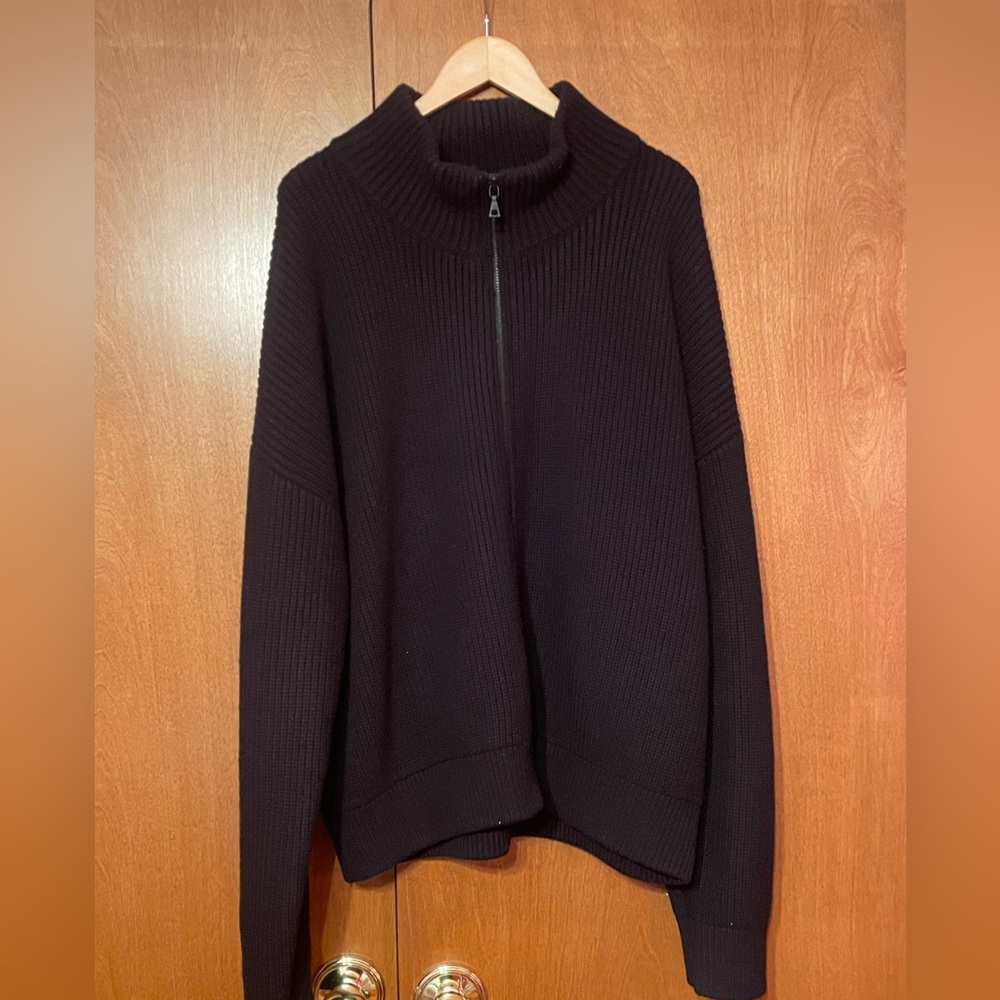 John Elliot Ribbed Wool Zip Up Cardigan